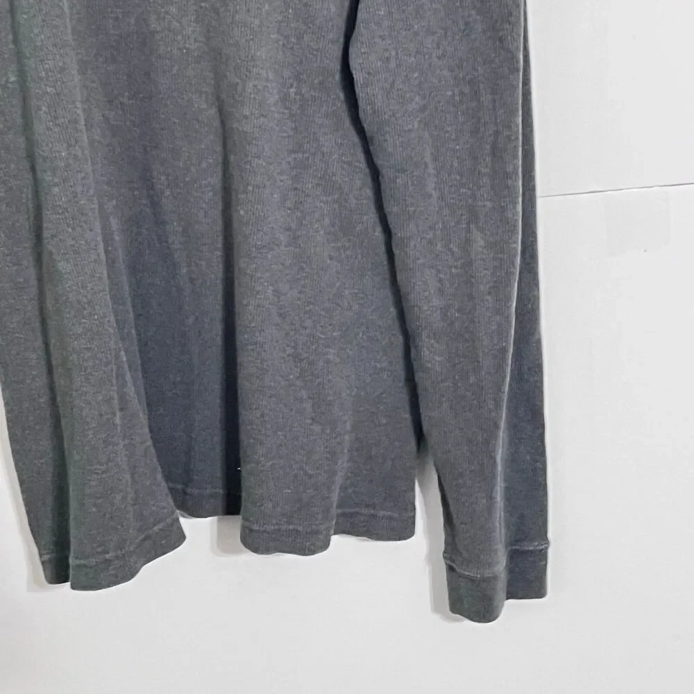 Vintage Tommy Hilfiger Mens Henley Ribbed Sweater Size 2XL Grey Embroidered